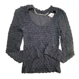 Beulah Style Black Popcorn Bubble Top Chain Detail Y2K Whimsygoth CC2225 Medium